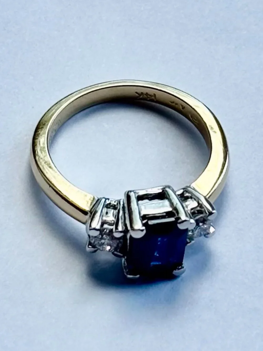 Sapphire diamond ring 14kgold this beautiful